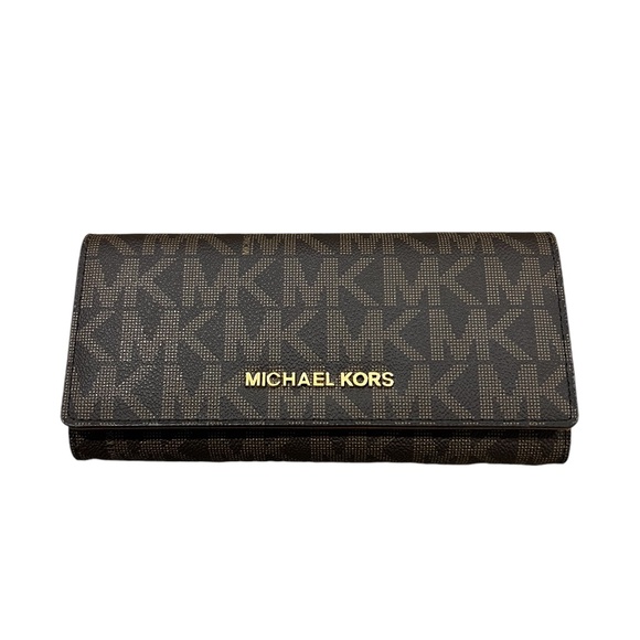 Brand New Michael Kors Branded Brown/Acorn Jet Set Travel Wallet, One Size - Picture 1 of 4